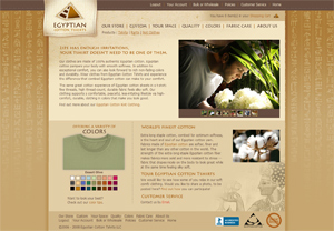 Active Lightning's ecommerce site implemention for Egyptian Cotton Tshirts